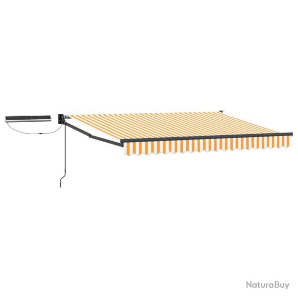 Auvent r�tractable �lectrique Jaune et blanc 3,5 x 2 m