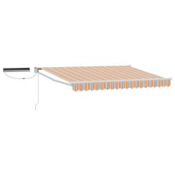 Auvent r&eacute;tractable &eacute;lectrique Gris et orange 3 x 2,5 m