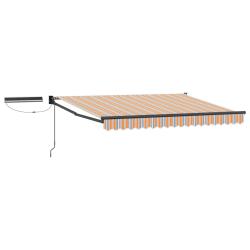 Auvent r&eacute;tractable &eacute;lectrique Bleu et Orange 3 x 2,5 m