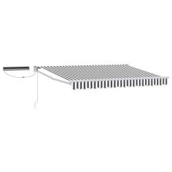 Auvent r&eacute;tractable &eacute;lectrique Anthracite et blanc 3 x 2,5 m