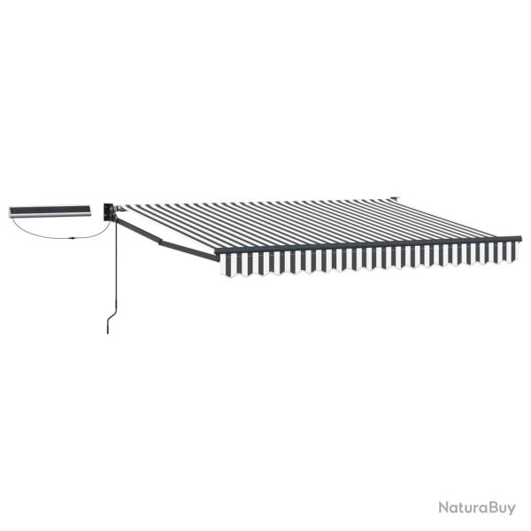 Auvent r�tractable �lectrique Anthracite et blanc 3,5 x 2 m