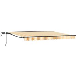 Cadre de store manuel avec LEDs Jaune et blanc 4 &times; 3 m