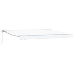 Auvent r&eacute;tractable manuel Blanc 4 &times; 3,5 m