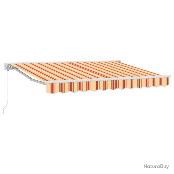 Auvent r�tractable manuel Jaune et Orange 3,5 x 2,5 m
