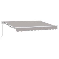 Auvent r&eacute;tractable manuel Gris clair 3,5 x 2,5 m