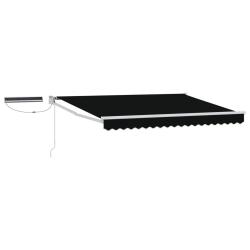 Auvent r&eacute;tractable &eacute;lectrique Noir 3,5 x 2,5 m