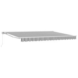 Auvent r&eacute;tractable manuel Anthracite et blanc 4,5 &times; 3 m