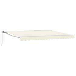 Auvent r&eacute;tractable manuel Cr&egrave;me 4,5 &times; 3 m