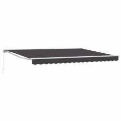 Auvent r&eacute;tractable manuel Anthracite 4 &times; 3 m