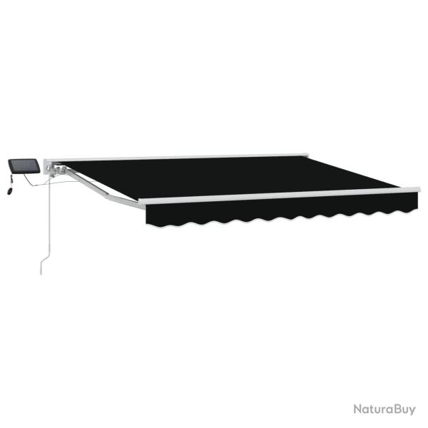 Cadre de store manuel avec LEDs Noir 3,5 x 2,5 m