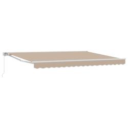 Auvent r&eacute;tractable manuel Beige 4,5 &times; 3 m