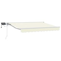 Cadre de store manuel avec LEDs Cr&egrave;me 3 x 2,5 m