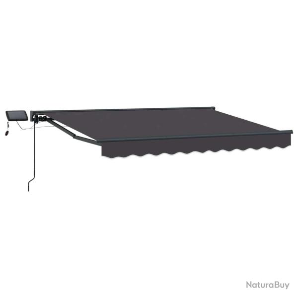 Cadre de store manuel avec LEDs Anthracite 3,5 x 2 m