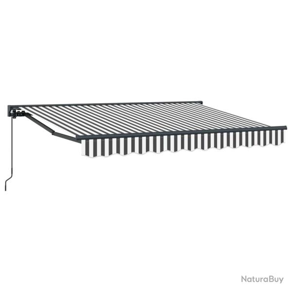 Auvent r�tractable manuel Anthracite et blanc 3,5 x 2 m