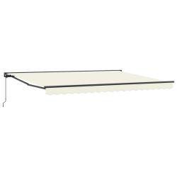 Auvent r&eacute;tractable manuel Cr&egrave;me 4 &times; 3,5 m