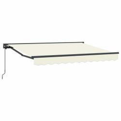 Auvent r&eacute;tractable manuel Cr&egrave;me 3,5 x 2 m