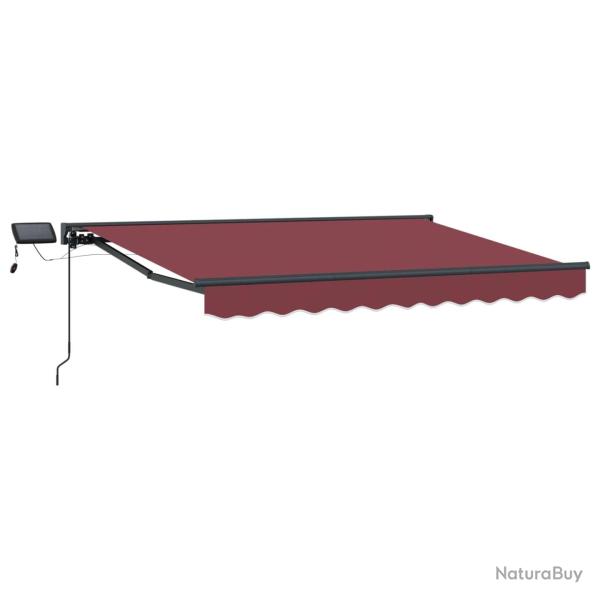 Cadre de store manuel avec LEDs Bordeaux 2,5 x 2 m