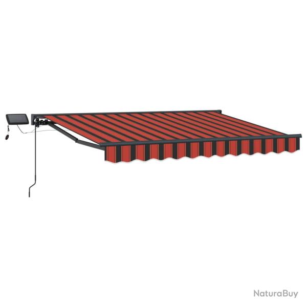 Cadre de store manuel avec LEDs Orange et Noir 3 x 2,5 m