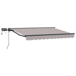 Cadre de store manuel avec LEDs Gris clair 3,5 x 2,5 m