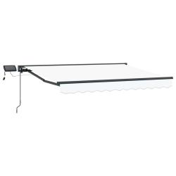 Cadre de store manuel avec LEDs Blanc 3 x 2,5 m
