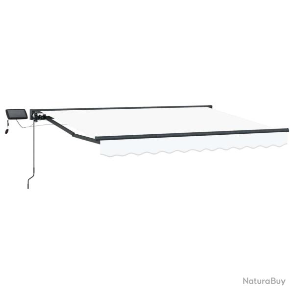 Cadre de store manuel avec LEDs Blanc 3 x 2,5 m