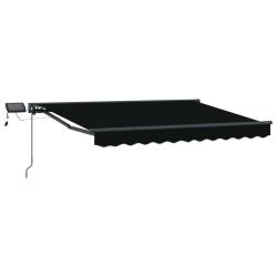 Cadre de store manuel avec LEDs Noir 3 x 2,5 m