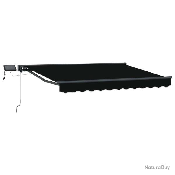 Cadre de store manuel avec LEDs Noir 3 x 2,5 m