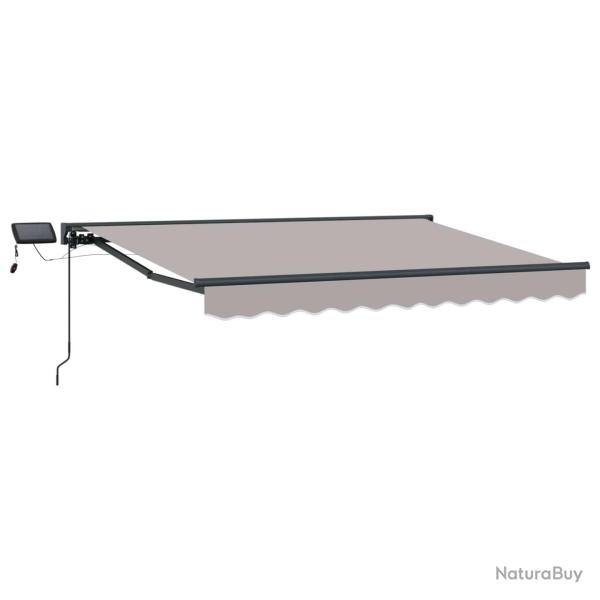 Cadre de store manuel avec LEDs Gris clair 3 x 2,5 m