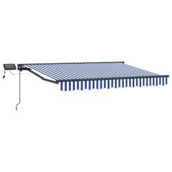 Cadre de store manuel avec LEDs Bleu et Blanc 3,5 x 2 m