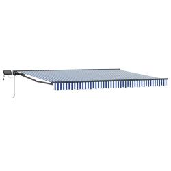 Cadre de store manuel avec LEDs Bleu et Blanc 4 &times; 3 m
