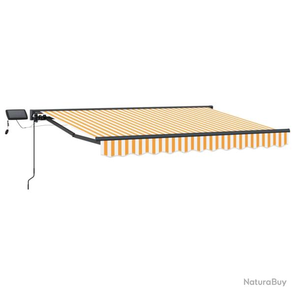 Cadre de store manuel avec LEDs Jaune et blanc 3,5 x 2 m