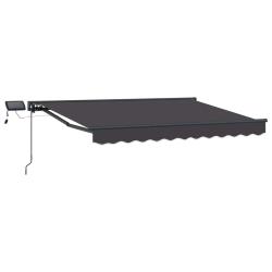 Cadre de store manuel avec LEDs Anthracite 2,5 x 2 m