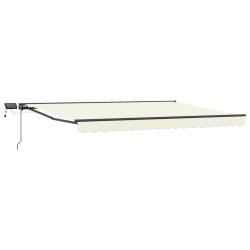 Cadre de store manuel avec LEDs Cr&egrave;me 4 &times; 3 m