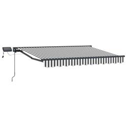 Cadre de store manuel avec LEDs Anthracite et blanc 3,5 x 2,5 m