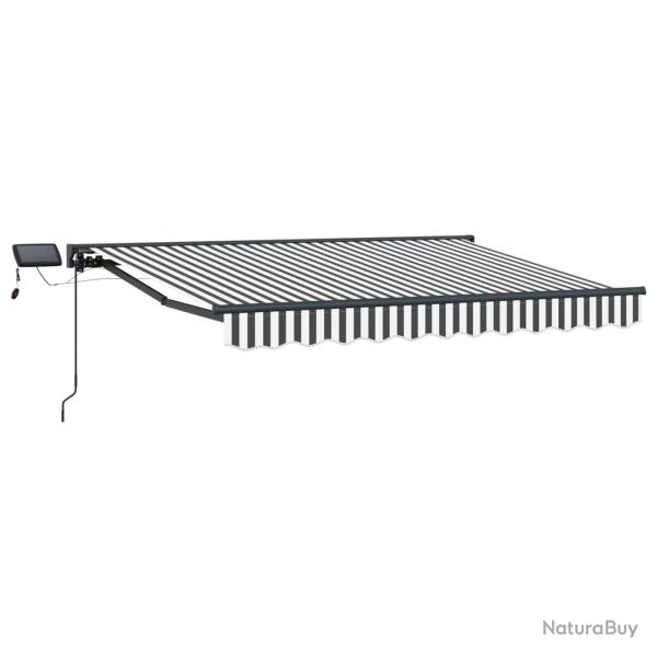 Cadre de store manuel avec LEDs Anthracite et blanc 3,5 x 2,5 m