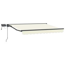 Cadre de store manuel avec LEDs Cr&egrave;me 2,5 x 2 m