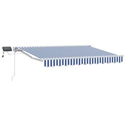 Cadre de store manuel avec LEDs Bleu et Blanc 3 x 2,5 m