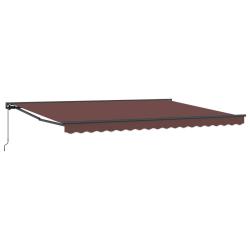 Auvent r&eacute;tractable manuel Marron 4 &times; 3,5 m