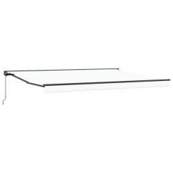 Auvent r&eacute;tractable manuel Blanc 4 &times; 3,5 m