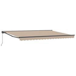 Auvent r&eacute;tractable manuel Beige 4 &times; 3,5 m