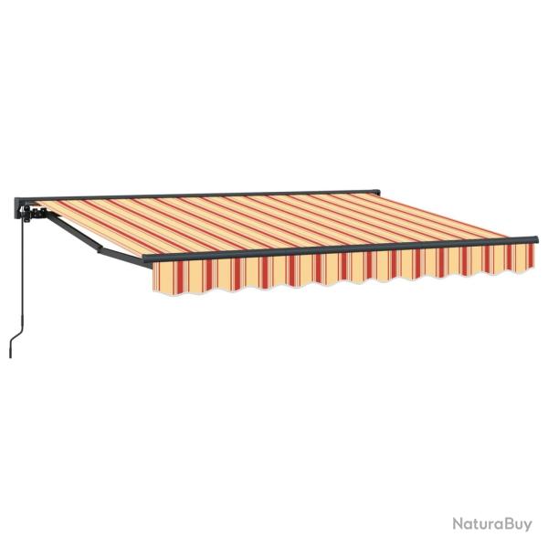Auvent r�tractable manuel Jaune, Orange et Blanc 3,5 x 2 m