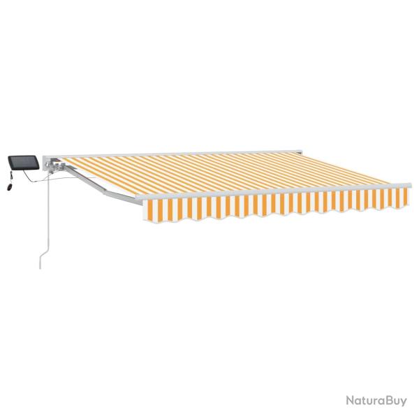 Cadre de store manuel avec LEDs Jaune et blanc 3,5 x 2 m