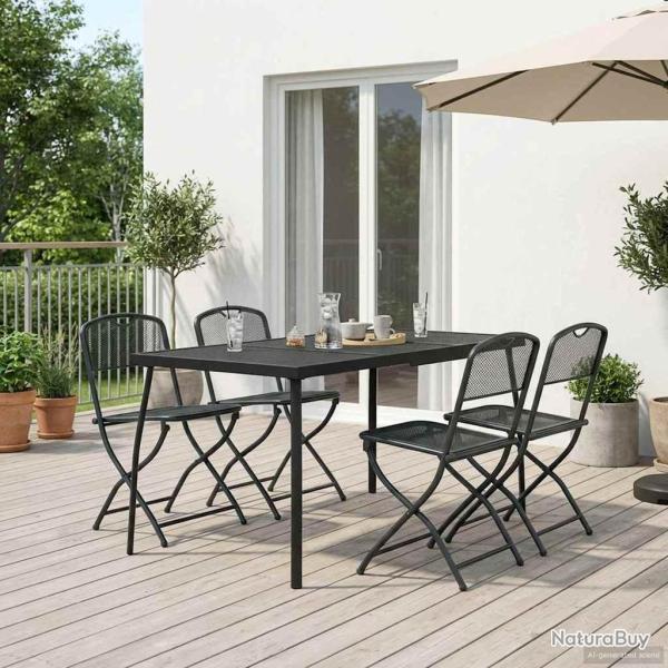 Ensemble de meubles d'ext�rieur 5 pcs Anthracite Fer et Acier