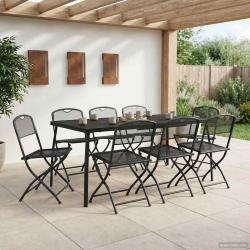 Ensemble de meubles d'ext&eacute;rieur 7 pcs Anthracite Fer et Acier