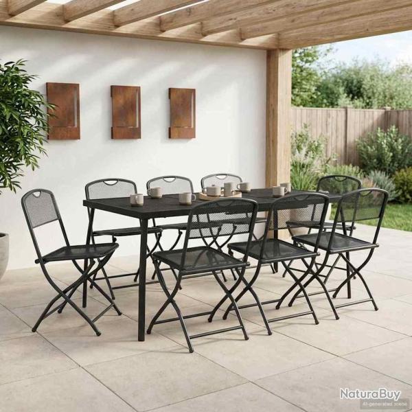 Ensemble de meubles d'ext�rieur 7 pcs Anthracite Fer et Acier