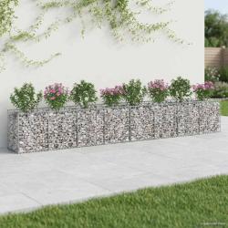 Lit sur&eacute;lev&eacute; gabion 2 pcs Argent&eacute; 400 x 50 x 60 cm