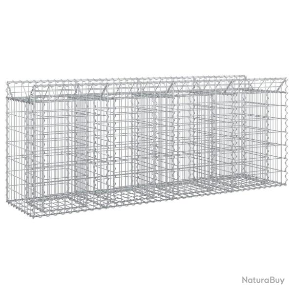 Lit sur�lev� gabion 2 pcs Argent� 200 x 50 x 80 cm