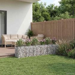 Lit sur&eacute;lev&eacute; gabion 2 pcs Argent&eacute; 300 x 50 x 60 cm