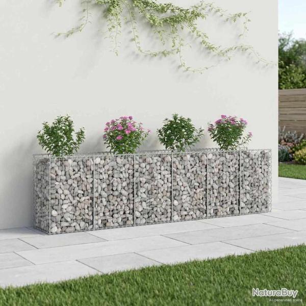 Lit sur�lev� gabion 2 pcs Argent� 300 x 50 x 80 cm