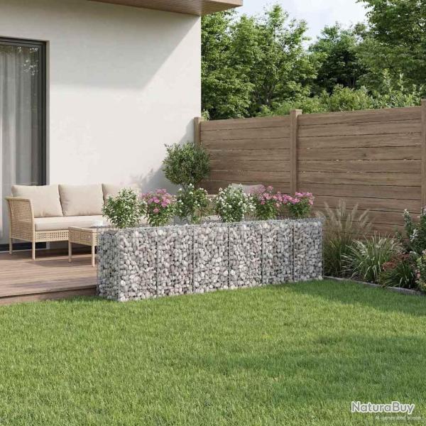 Lit sur�lev� gabion 3 pcs Argent� 400 x 50 x 80 cm